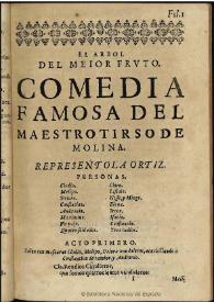 El arbol de meior fruto / del Maestro Tirso de Molina | Biblioteca Virtual Miguel de Cervantes
