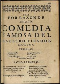 Amar por razón de estado / del Maestro Tirso de Molina | Biblioteca Virtual Miguel de Cervantes