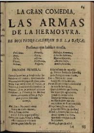 Las armas de la hermosura / de don Pedro Calderon de la Barca | Biblioteca Virtual Miguel de Cervantes