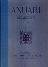 Anuari MCMXI-XII / Institut d'Estudis Catalans | Biblioteca Virtual Miguel de Cervantes
