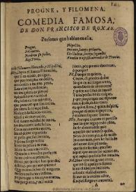 Progne y Filomena / de don Francisco de Roxas | Biblioteca Virtual Miguel de Cervantes