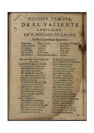 El valiente Campuzano : comedia famosa [1748] / de Don Fernando de Zarate | Biblioteca Virtual Miguel de Cervantes