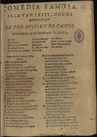 Alla van leyes, donde quieren reyes / de don Guillen de Castro | Biblioteca Virtual Miguel de Cervantes