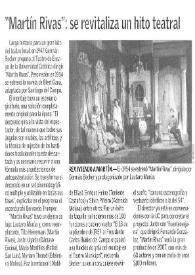 "Martín Rivas" : se revitaliza un hito teatral | Biblioteca Virtual Miguel de Cervantes