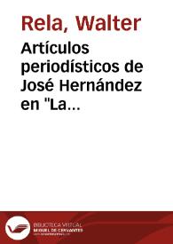 Artículos periodísticos de José Hernández en "La Patria" de Montevideo (1874) | Biblioteca Virtual Miguel de Cervantes