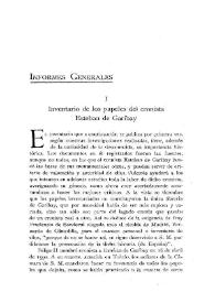 Inventario de los papeles del cronista Esteban de Garibay / Fray Guillermo Antolín, O.S.A. | Biblioteca Virtual Miguel de Cervantes