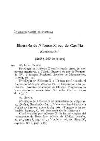 Itinerario de Alfonso X, rey de Castilla. [1265-1267] [8] | Biblioteca Virtual Miguel de Cervantes