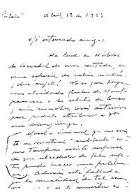 Güiraldes, Ricardo. 1 de abril de 1923 | Biblioteca Virtual Miguel de Cervantes