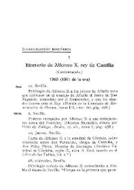 Itinerario de Alfonso X, rey de Castilla. [1263-1264] [6] | Biblioteca Virtual Miguel de Cervantes