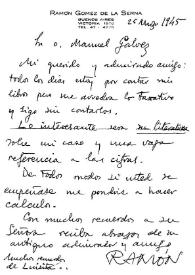 Gómez de la Serna, Ramón. 25 de marzo de 1945 | Biblioteca Virtual Miguel de Cervantes