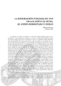 La emigración forzada de 1939 en Los niños de Rusia, El sueño derrotado y Exilio / Thomas Deveny | Biblioteca Virtual Miguel de Cervantes
