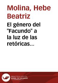 El género del "Facundo" a la luz de las retóricas decimonónicas / Hebe Beatriz Molina | Biblioteca Virtual Miguel de Cervantes