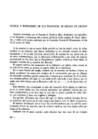 Iglesia y monasterio de San Francisco, de Molina de Aragón / Informa presentado por ... Teodoreo Ríos, Académico correspondiente en Zaragoza ... y leído en la sesión celebrada por la Comisión Central de Monumentos el día 24 de marzo de 1858 | Biblioteca Virtual Miguel de Cervantes