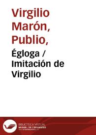 Égloga / Imitación de Virgilio | Biblioteca Virtual Miguel de Cervantes