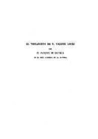 El testamento de D. Vicente López / por Marqués de Saltillo | Biblioteca Virtual Miguel de Cervantes