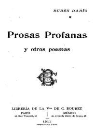 Prosas profanas y otros poemas / Rubén Darío | Biblioteca Virtual Miguel de Cervantes