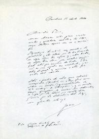 Carta de Juan Marsé a Francisco Rabal. Barcelona, 15 de abril de 1994 | Biblioteca Virtual Miguel de Cervantes