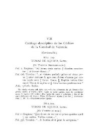 Catálogo descriptivo de los Códices de la Catedral de Valencia (II) / Elías Olmos Canalda | Biblioteca Virtual Miguel de Cervantes