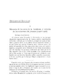 Memoria de los actos de la Academia y relación de los concursos de premios (1926-1928) / Vicente Castañeda | Biblioteca Virtual Miguel de Cervantes