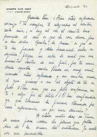 Carta de Nuria Espert a Francisco Rabal. Diciembre de 1970 | Biblioteca Virtual Miguel de Cervantes