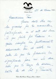 Carta de Nuria Espert a Francisco Rabal. 21 de enero de 1981 | Biblioteca Virtual Miguel de Cervantes