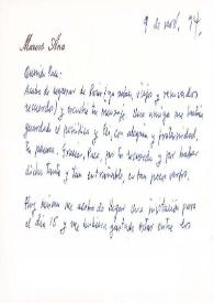 Tarjeta de Marcos Ana a Francisco Rabal. 9 de noviembre de 1994 | Biblioteca Virtual Miguel de Cervantes