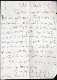 Carta de Francisco Rabal para Asunción Balaguer. Madrid, 5 de agosto de 1949 | Biblioteca Virtual Miguel de Cervantes