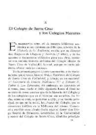 El Colegio de Santa Cruz y los Colegios mayores / Julio Puyol | Biblioteca Virtual Miguel de Cervantes