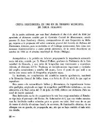 Cueva descubierta en 1958 en el término municipal de Nerja (Málaga) / Juan Temboury Álvarez | Biblioteca Virtual Miguel de Cervantes