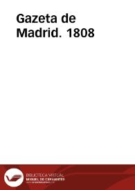 Gazeta de Madrid. 1808 | Biblioteca Virtual Miguel de Cervantes