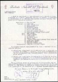 Notificación a Francisco Rabal de la constitución de una comisión organizadora del Sindicato Nacional de Actores. Madrid, 28 de junio de 1958 | Biblioteca Virtual Miguel de Cervantes