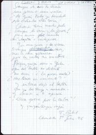 Copla de Francisco Rabal dedicada a Antonio Gala. "La gorra y la vara". 1 de julio de 1996 | Biblioteca Virtual Miguel de Cervantes