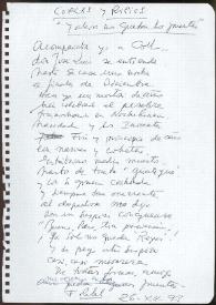 Copla de Francisco Rabal "Y ahora nos quedan los puentes". 26 de diciembre de 1993 | Biblioteca Virtual Miguel de Cervantes