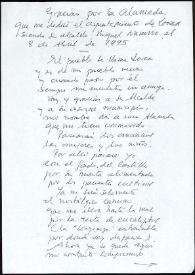 Copla a la Alameda Francisco Rabal. 8 de abril de 1995 | Biblioteca Virtual Miguel de Cervantes