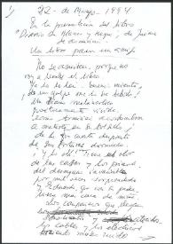 Coplas de Francisco Rabal para la presentación del libro "Diario en blanco y negro", escrito por Jaime de Armiñán. 22 de mayo de 1994 | Biblioteca Virtual Miguel de Cervantes