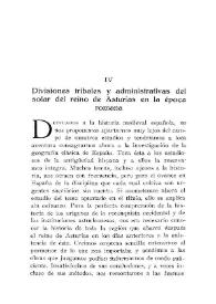 Divisiones tribales y administrativas del solar del reino de Asturias en la época romana / Claudio Sánchez-Albornoz | Biblioteca Virtual Miguel de Cervantes