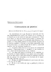 Convocatoria de premios / Vicente Castañeda | Biblioteca Virtual Miguel de Cervantes