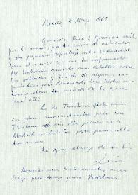 Carta de Luis Buñuel a Francisco Rabal. México, 2 de mayo de 1969 | Biblioteca Virtual Miguel de Cervantes