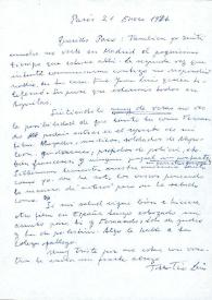 Carta de Luis Buñuel a Francisco Rabal. París, 21 de enero de 1974 | Biblioteca Virtual Miguel de Cervantes