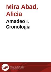Amadeo I. Cronología / Alicia Mira Abad | Biblioteca Virtual Miguel de Cervantes