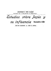 Estudios sobre Jesús y su influencia / Alberto Nin Frías; con un prólogo de José E. Rodó | Biblioteca Virtual Miguel de Cervantes