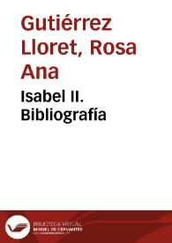Isabel II. Bibliografía | Biblioteca Virtual Miguel de Cervantes