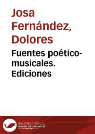 Fuentes poético-musicales. Ediciones / Lola Josa y Mariano Lambea | Biblioteca Virtual Miguel de Cervantes