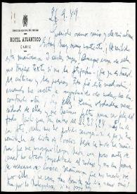 Carta de Francisco Rabal a Asunción Balaguer. 26 de septiembre de 1949 | Biblioteca Virtual Miguel de Cervantes