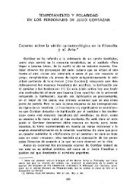 Temperamento y polaridad en los personajes de Julio Cortázar / Ángel Manuel Vázquez Bigi | Biblioteca Virtual Miguel de Cervantes