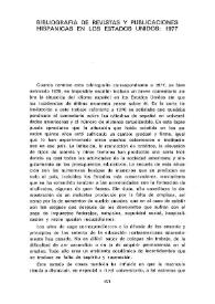 Bibliografía de revistas y publicaciones hispánicas en los Estados Unidos : 1977-78 / Enrique Ruiz-Fornells | Biblioteca Virtual Miguel de Cervantes