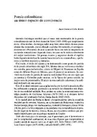 Poesía colombiana: un único espacio de convivencia / Juan Gustavo Cobo Borda | Biblioteca Virtual Miguel de Cervantes
