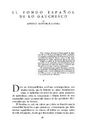 El fondo español de lo gauchesco / por Antonio Montarcé Lastra | Biblioteca Virtual Miguel de Cervantes