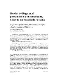 Huellas de Hegel en el pensamiento latinoamericano. Sobre la concepción de Filosofía / José Santos Herceg | Biblioteca Virtual Miguel de Cervantes