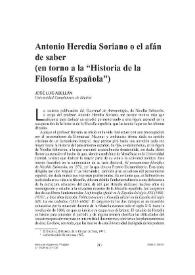 Antonio Heredia Soriano o el afán de saber (en torno a la "Historia de la Filosofía Española") / José Luis Abellán | Biblioteca Virtual Miguel de Cervantes